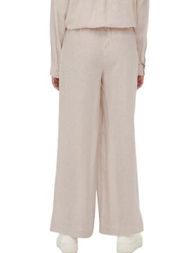 Calças de linho bege Only Tokyo para mulher