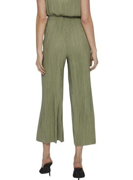 Calças Vila Viplisa plissadas verdes para mulher.