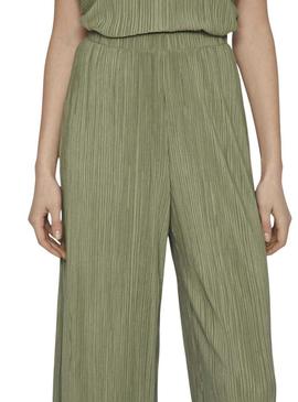 Calças Vila Viplisa plissadas verdes para mulher.