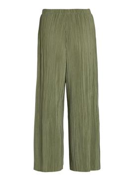 Calças Vila Viplisa plissadas verdes para mulher.