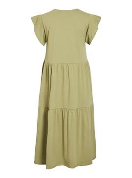 Vestido Vila Visummer midi verde para mulher