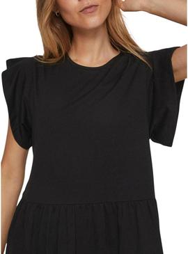 Vestido Vila Visummer midi preto para mulher