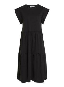 Vestido Vila Visummer midi preto para mulher