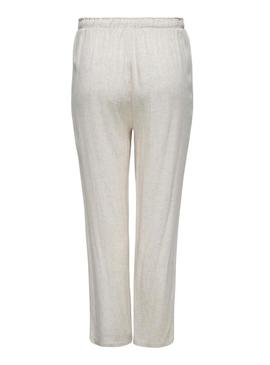 Calça Only Siesta bege para mulher