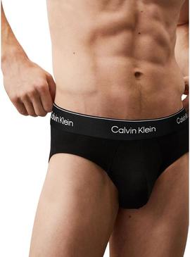 Pack 3 cuecas Calvin Klein Icon de algodón preto para homem.