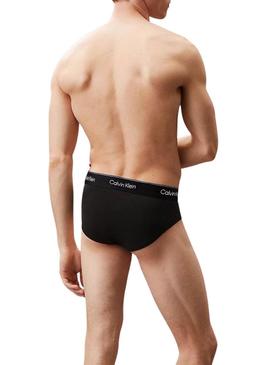 Pack 3 cuecas Calvin Klein Icon de algodón preto para homem.