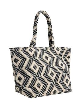 Bolsa Pieces PClotta preta e branca para mulher.