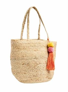 Bolsa Pieces Pclunas shopper em juta para mulher