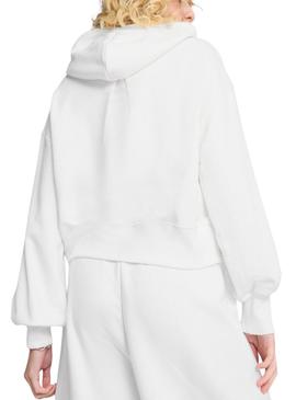 Moletom Puma Wardrobe branco para mulher.