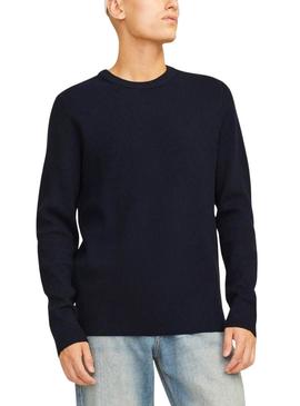 Camiseta Jack and Jones Perfect azul marinho para homem.