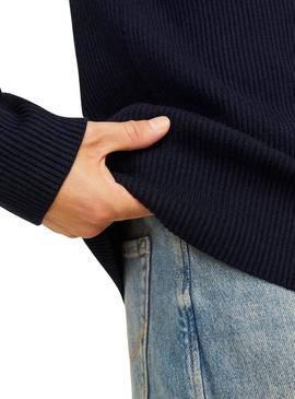 Camiseta Jack and Jones Perfect azul marinho para homem.