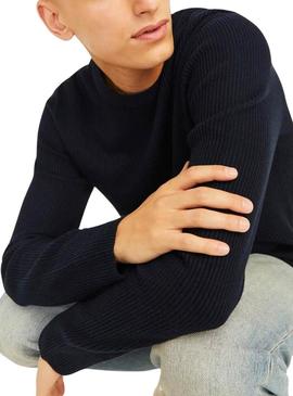 Camiseta Jack and Jones Perfect azul marinho para homem.