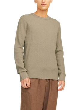 Camisola Jack and Jones Perfect beige para homem.