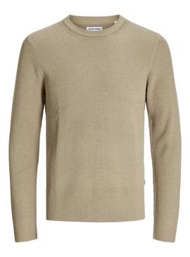 Camisola Jack and Jones Perfect beige para homem.