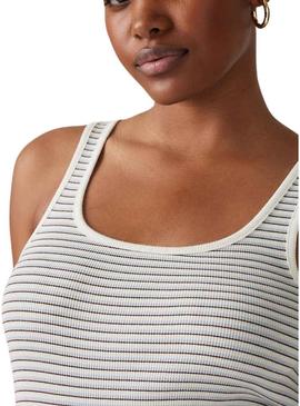 Camiseta  Levis Essential Rib listrada para mulher.