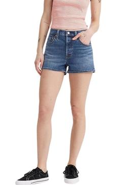 Shorts Levis 501 Original azul para mulher