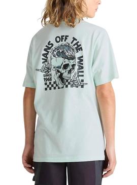 Camiseta Vans Headwaves turquesa para criança.