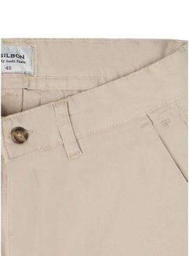 Calça chino Silbon Sport bege para homem.