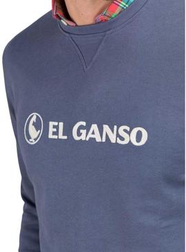 Moletom El Ganso Flocado azul para homem.