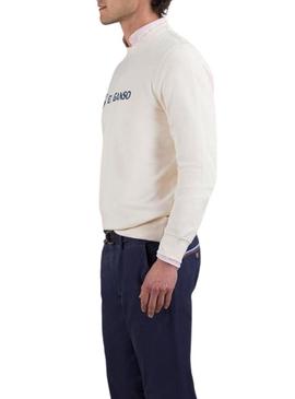 Moletom El Ganso Flocado bege para homem.