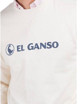Moletom El Ganso Flocado bege para homem.