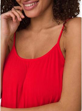 Vestido Only Niki vermelho para mulher.