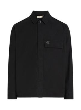 Camisa de carga preta Calvin Klein Jeans para homem