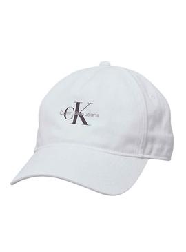 Boné Calvin Klein Jeans Monologo Baseball branco para homem.