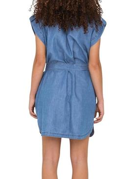 Vestido Only Bea Franco azul para mulher.