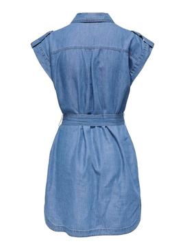 Vestido Only Bea Franco azul para mulher.