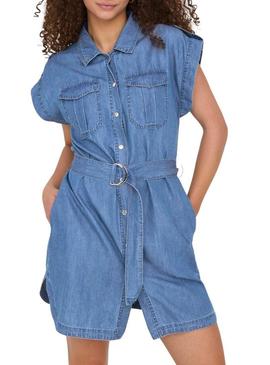 Vestido Only Bea Franco azul para mulher.