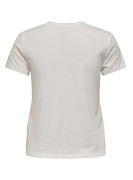 Camiseta Only Drew branca para mulher.