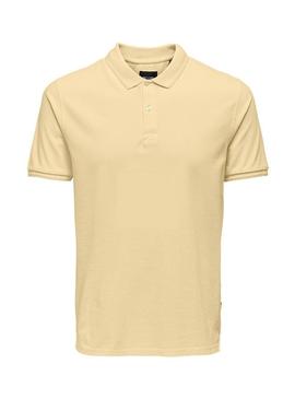 Polo Only and Sons Travis amarelo para homem.