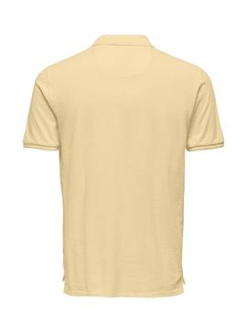 Polo Only and Sons Travis amarelo para homem.