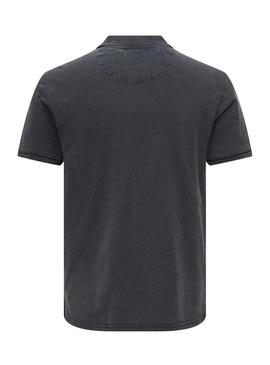 Camisa Polo Only and Sons Travis azul marinho para homem.