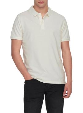Polo Only and Sons Travis branco para homem