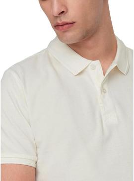 Polo Only and Sons Travis branco para homem