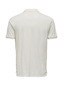 Polo Only and Sons Travis branco para homem