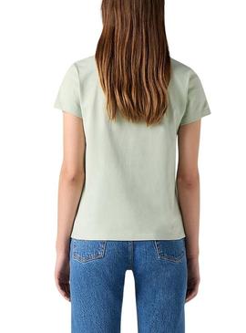 Camiseta Levis The Perfect Tee Coloring verde para mulher.