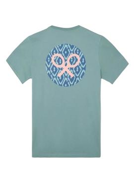 Camiseta Silbon Rombos turquesa para homem.