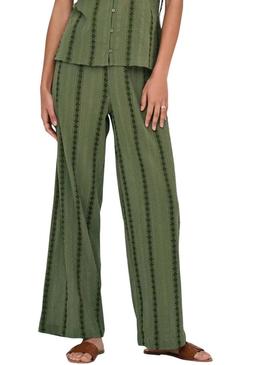 Calça Only Liana verde para mulher.