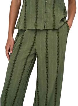 Calça Only Liana verde para mulher.