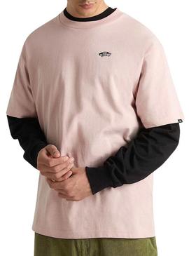 Camisa Vans Style 76 rosa para homem.
