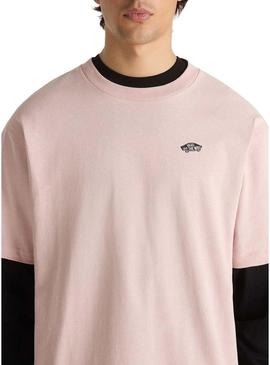 Camisa Vans Style 76 rosa para homem.