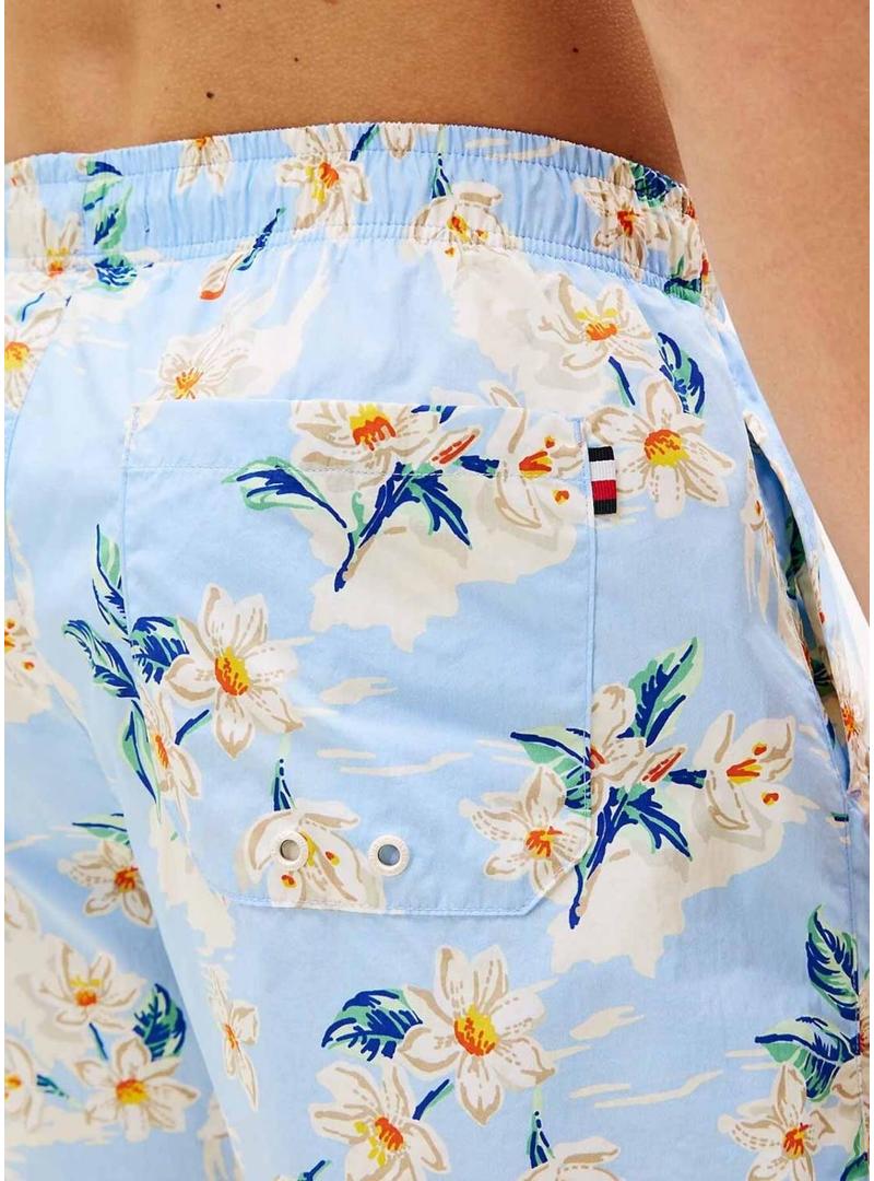 Fato de banho Tommy Hilfiger com cordão estampado floral para homem