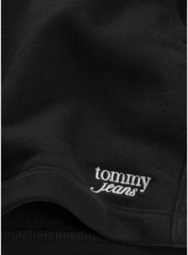Shorts Tommy Jeans Script preto para mulher
