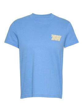 Camiseta Tommy Jeans Bubble azul para mulher