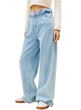 Calça de ganga Tommy Jeans Paperbag azul para mulher