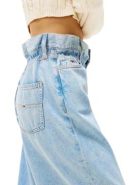 Calça de ganga Tommy Jeans Paperbag azul para mulher