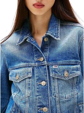 Jaqueta jeans Tommy Jeans Trucker azul para mulher.
